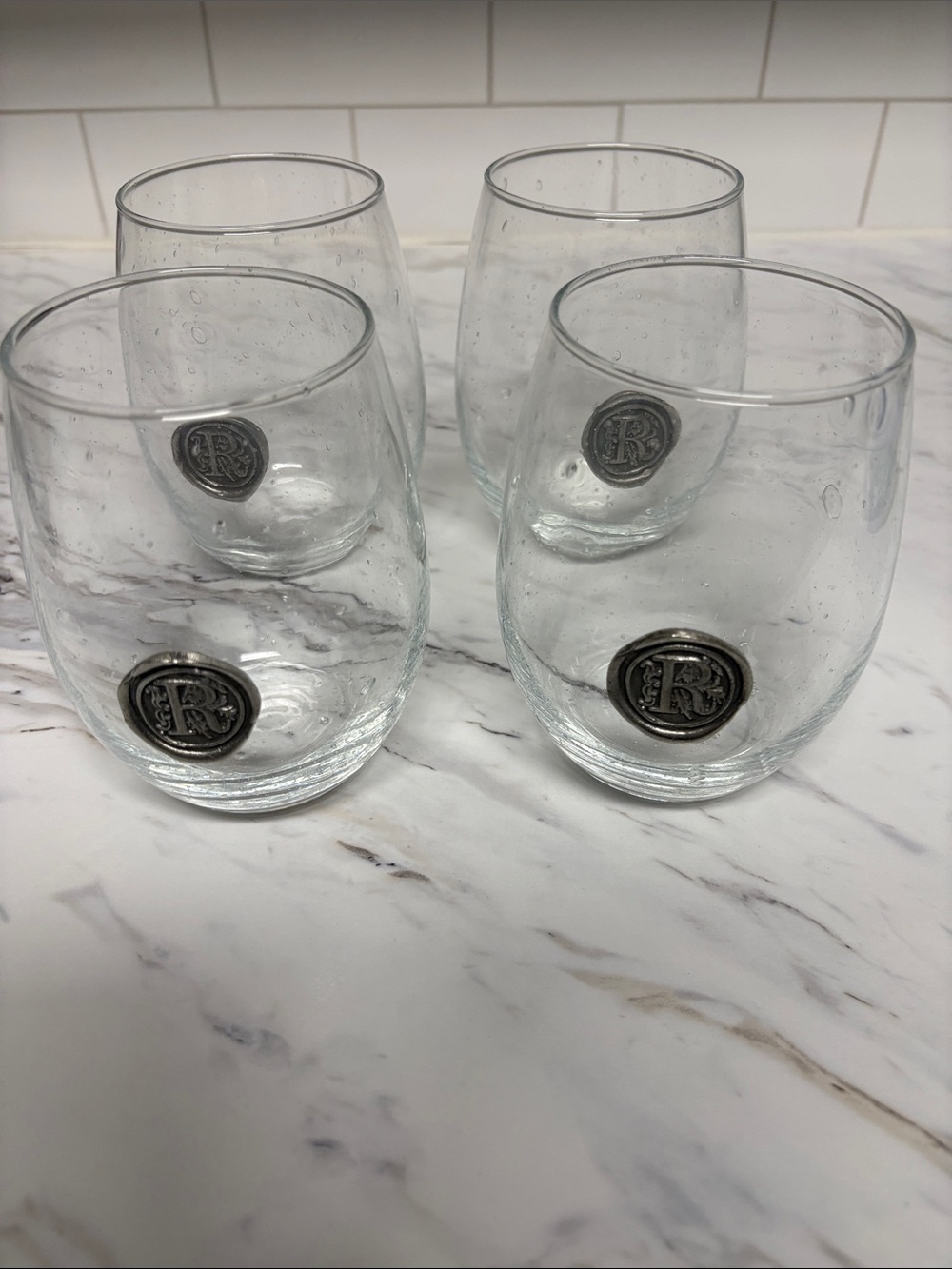Southern Jubilee Stemless Wine Glass with Pewter Seal - (Set of 4)